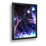 Quadro Emoldurado Poster Sword Art Online Kirito Classico A3