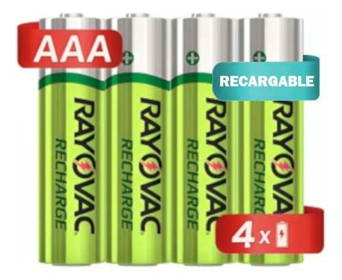 4 Pilas Baterias Recargables Rayovac Tamaño Aaa 650 Mah