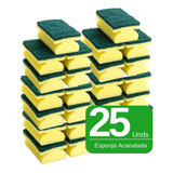 Esponjas Acanalada X25 Multiuso Cocina Hogar Amarilla Verde