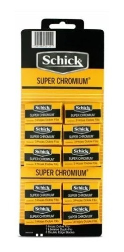 Pack 30 Hojas Schick Super Chromium Doble Filo 
