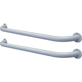 Kit 02 Barra Alça Apoio Banheiro Idoso Deficiente 80cm Branc Cor Branco