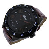 Reloj Montreal Hombre Ml1261 Caja Grande Malla Cuero Sintet.