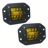 Par Faros Led Empotrable Fijo, Estrobo Dually Amarilo 12-80v