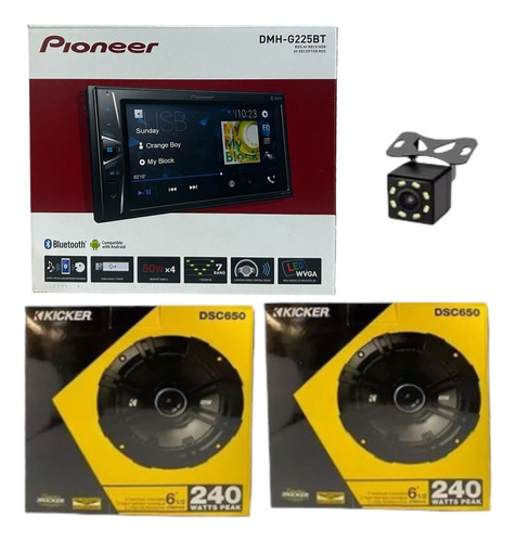 Estereo Pantalla Pioneer + 2 Pares Bocinas 6.5 Kicker 