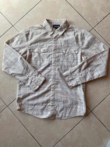 Patagonia Camisa Hombre Cuadros Beige Talla S