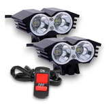 Juego De Faros Led Moto Buho 20w + Tecla Switch A-vip