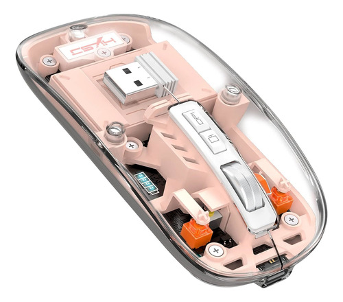 Mouse Bluetooth Inalámbrico Transparente Recargable