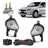 Kit Farol Milha Neblina Corsa Wagon Pickup 2000 01 02 + Led