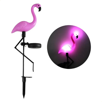 Lámpara Solar Decorativa De Jardín Forma De Flamenco | Envío gratis