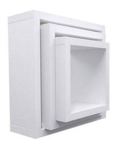 Kit 3 Nichos Mdf Branco Sala Banheiro Decoração Variado