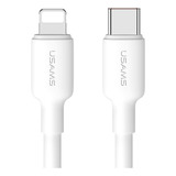 Cabo Usb Usams Tipo C Compatível Com iPhone Pd20w 3m Branco