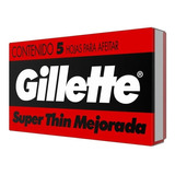 Gillette Roja Super Thin Mejorada Hoja Afeitar X 50 Unidades