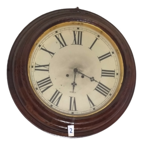 Reloj Antiguo De Pared Original De Madera  Diametro 50 Cm