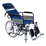 Silla De Ruedas Rider Con Comodo. Respaldo Reclinable Color Azul