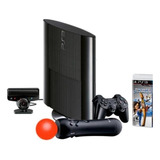 Consola Ps3 Ultra Slim 250gb + Kit Move + 8 Juegos Fisicos