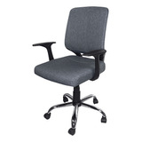 Silla T-go Infinity De Oficina Para Computadora Pc Giratoria Con Ruedas Reforzada Color Gris Tela Jaspeada Elegante