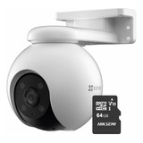 Ezviz Cámara H8-2k-plus-64 Pt Wifi 3mp 2k Con Detección Humana Luz Parpadeante Colores En Oscuridad Sirena Cs-h8-2k Con Microsd 64gb Ideal Para Uso Exterior