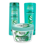 Combo Shampoo + Acond + Tratamiento Fructis Aloe Hidra Clean