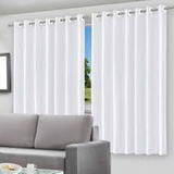 Cortina Corta Luz Blackout C/ Ilhós 2,80m X 1,80m Branco Pvc