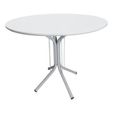 Mesa Jantar Redonda 80cm 4 Lugares Mdf Base Isa Metal Cp