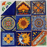Color Y Tradicion 9 Azulejos Mexicanos De Talavera Pintados 