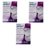 3x Absorvente Descartavel Para Seios - 24un - Philips Avent