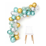 Mint Gold Silver Metallic Balloons Arch Kit 12pulgada 50pcs 