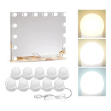 Kit 10 Focos Lamparas Luz Led Espejo Usb Maquillaje Camarin