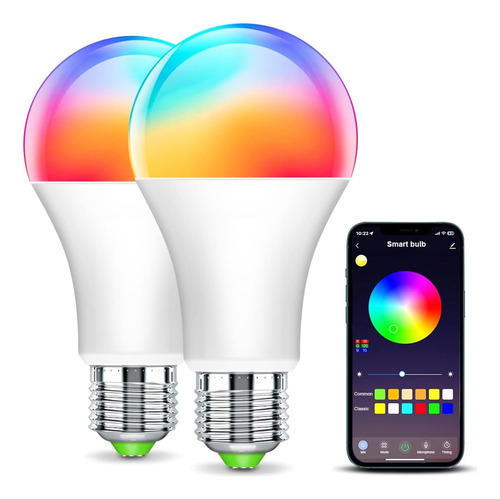 Focos Inteligentes Led Wi-fi 2 Pcs Rgb 2700k-6500k Dimmable