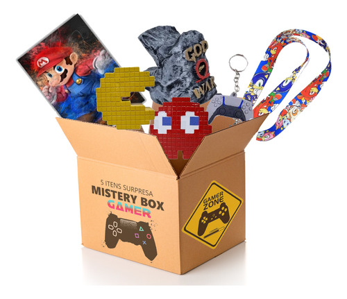 Caixa Misteriosa Mistery Box Gamer Kit Presente 5 Itens Game