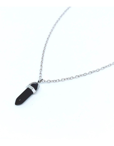 Collar Péndulo Piedra Energética Engarzada - Obsidiana