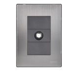 Placa Toma Coaxial Salida Tv Acero Inox Plata/oxford Igoto