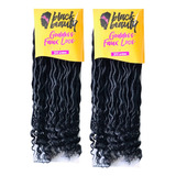 Goddess Faux Locs 300g Black Beauty 2 Pacotes + Agulha