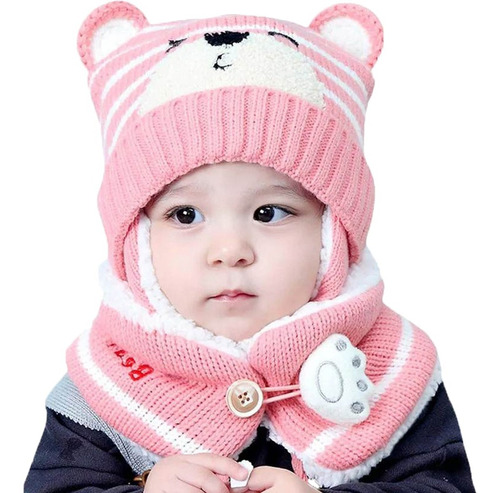 Gorro, Bufanda Y Orejeras 3 En 1 Para Bebés Y Niños 