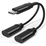 Adaptador Dual Usb C Para Auriculares Y Cargador, Adaptador