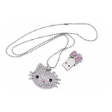 Memoria Usb 32gb Figuras Hello Kitty Metal Cadena Piedras 