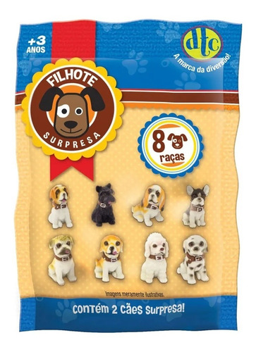 Mini Figura Filhote Surpresa Com 2 Cachorrinhos Da Dtc 3762