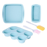 Kit Reposteria Set Silicona Moldes Muffins Tortera Budinera 