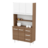 Mueble De Cocina Multiuso Aparador Triplo Kit Blanco Mosconi Color Carvalho Mezzo Frente Blanco/mezzo