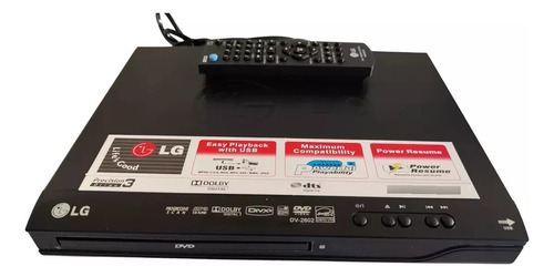 LG Tocador Dvd Player Cd LG 2602 Usb Av Rca 110/220 V Preto