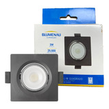 Kit 10 Spot Led Preto Quadrado Embutir 3w Branco Frio 6500k