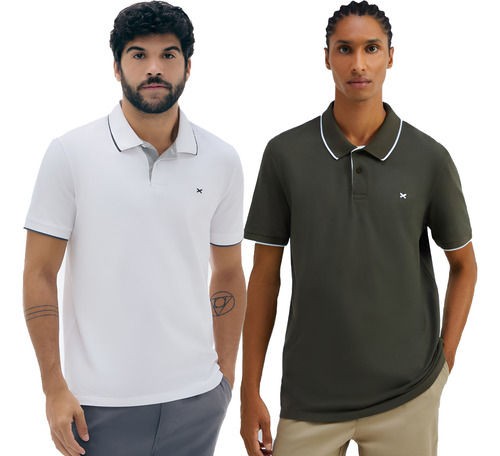 Kit 2 Camisas Gola Polo Masculina Hering Orig. Piquet Básica