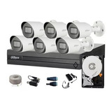 Kit 6 Camaras Bala Microfono Dvr Dahua 8ch 1080p Utp 3tb