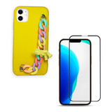 Carcasa Para iPhone 12 Pro Max Goma Sujetador+lamina Colores