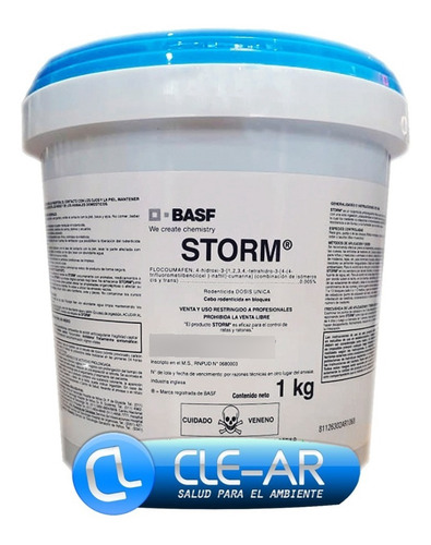 Veneno Ratas Storm Basf Balde X 1 Kg Raticida Cebo