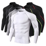 Playera Licra Deportiva Gym Compresión Cuello Ruso