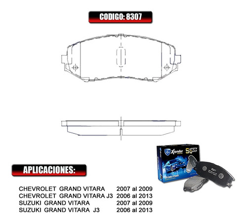 Pastillas De Freno Delanteras Suzuki Grand Vitara 2008 #8307 Foto 2