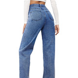 Jeans Elasticidad Cintura Alta Direto 2023 Suelto