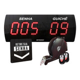 Painel De Senha Guichê 38x14cm C/ 2 Controles E Dispensador