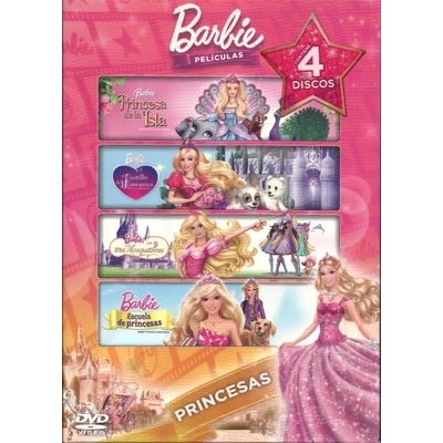 Colección Barbie Princesas | 4 Dvd's Películas | Meses sin interés